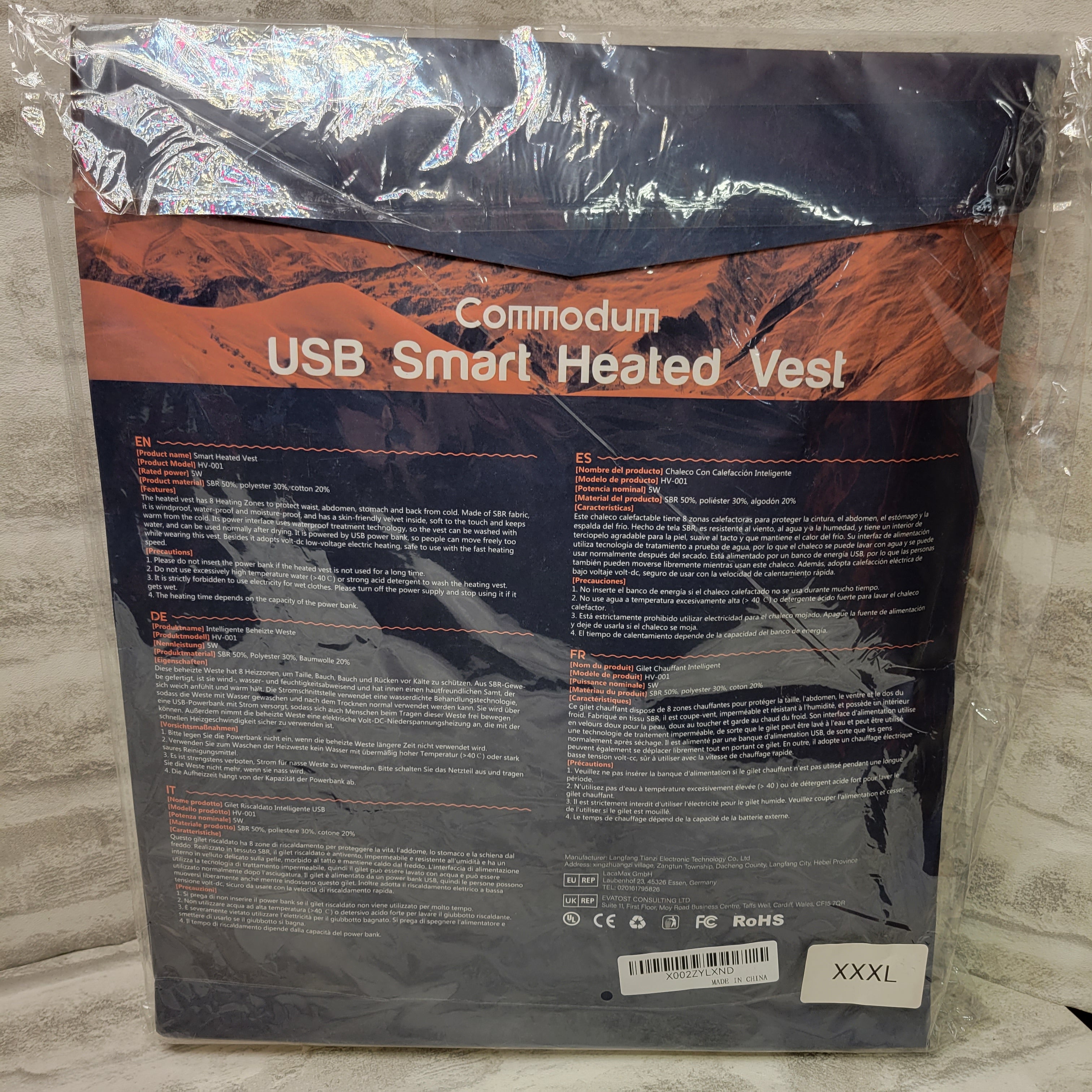 Commodum Heated Vest (Battery Not Included), Black, XXXL (7742233870574)